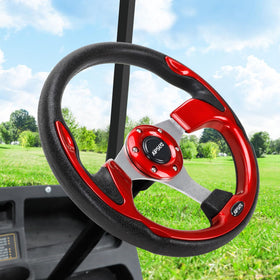 AIPSET red steering wheel 12.5-inch with ergonomic anti-slip grip for comfort