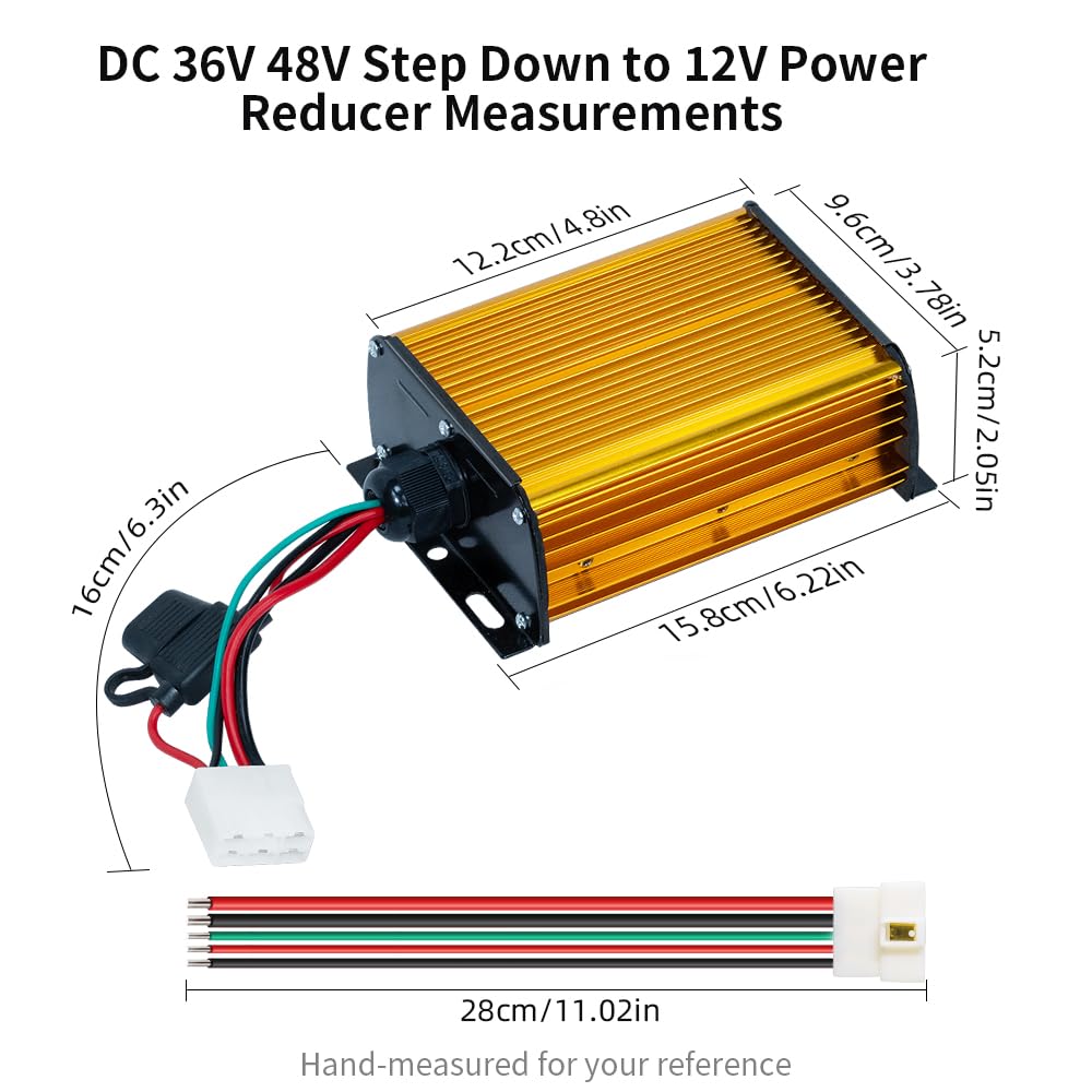 air2yun DC-DC 12V 360W aluminum-shell close-up emphasizing robust construction.