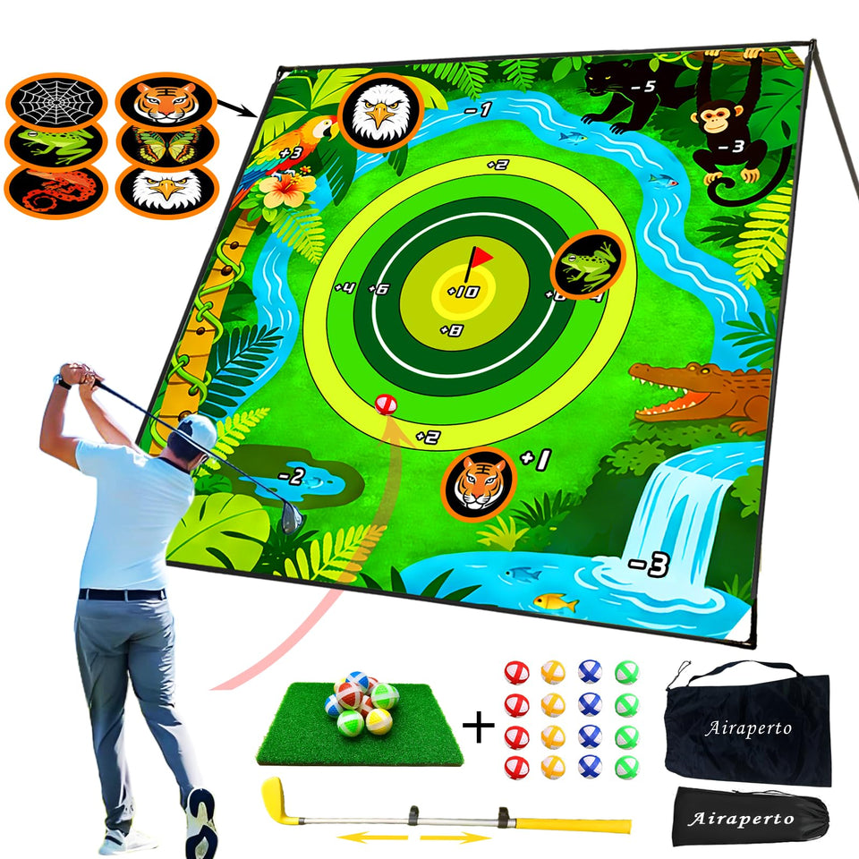 Airaperto battle golf mat 80x80 for versatile practice indoors or outdoors.
