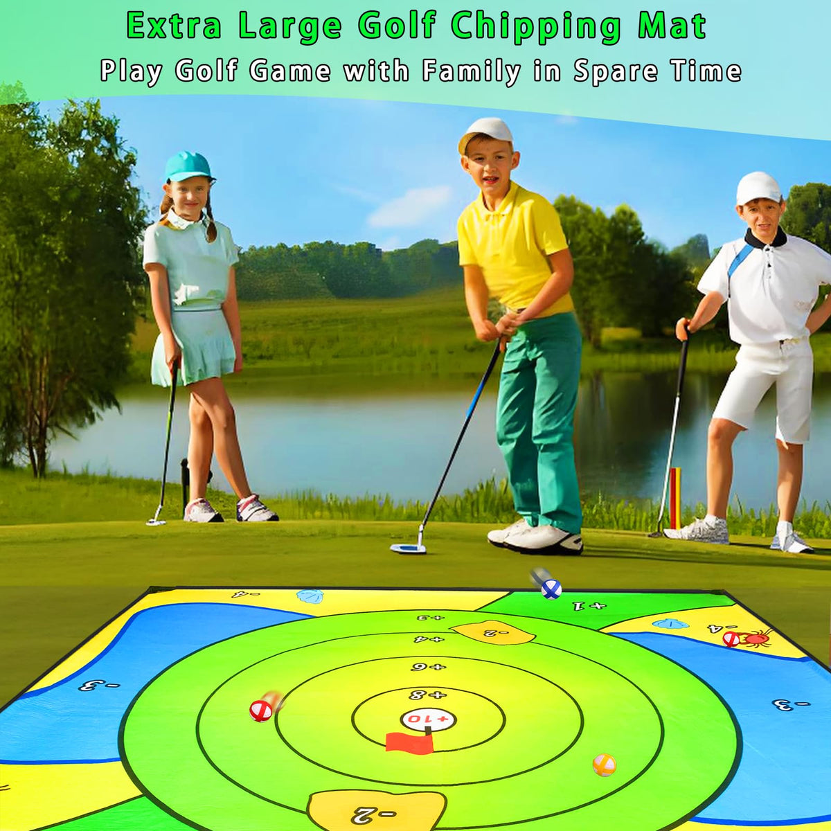 Airaperto Battle Golf Mat showcases the coastal desert theme for immersive play.