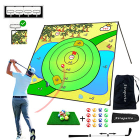 Airaperto Battle Golf mat 57-inch square for compact home practice