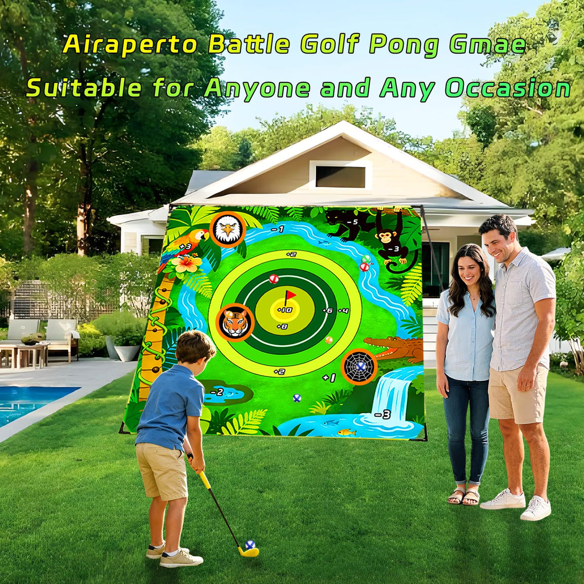 Airaperto golf club included for immediate setup and practice sessions.