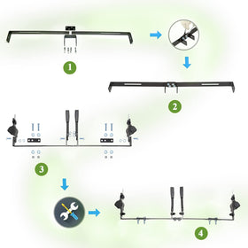 AIWEILUCK bracket mounting bar 33.5 inches provides stable support.