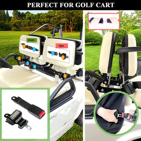 AIWEILUCK retractable belts extended to 42 inches for flexible seating in carts.