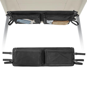 AJFHKJ Golf Cart Ceiling Storage Bag front view with easy-access pockets
