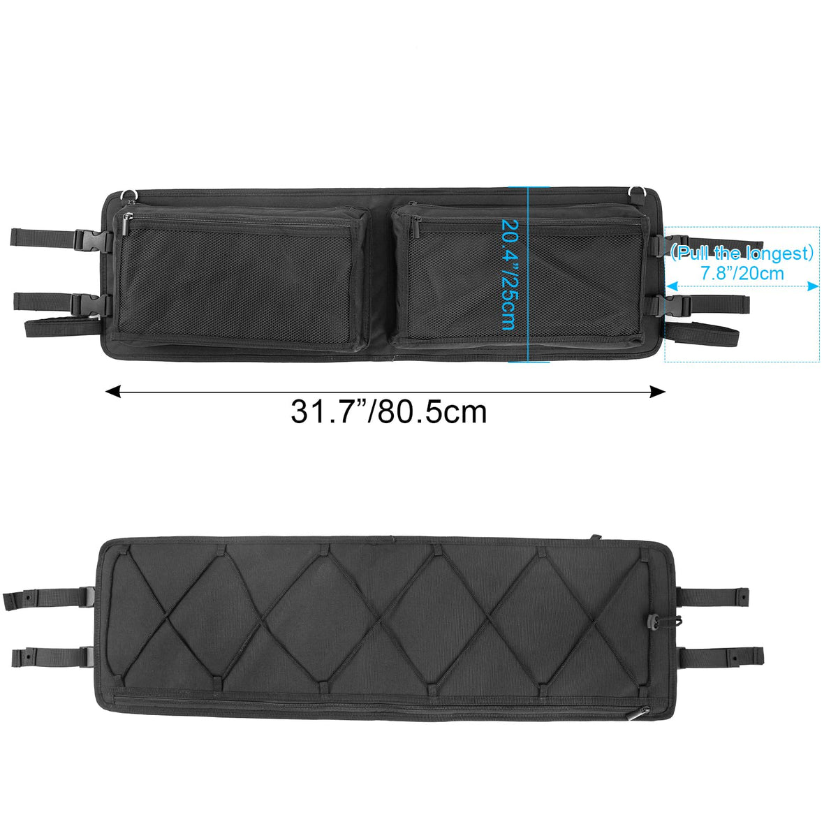 AJFHKJ Ceiling Bag interior pockets with zipper-secured items