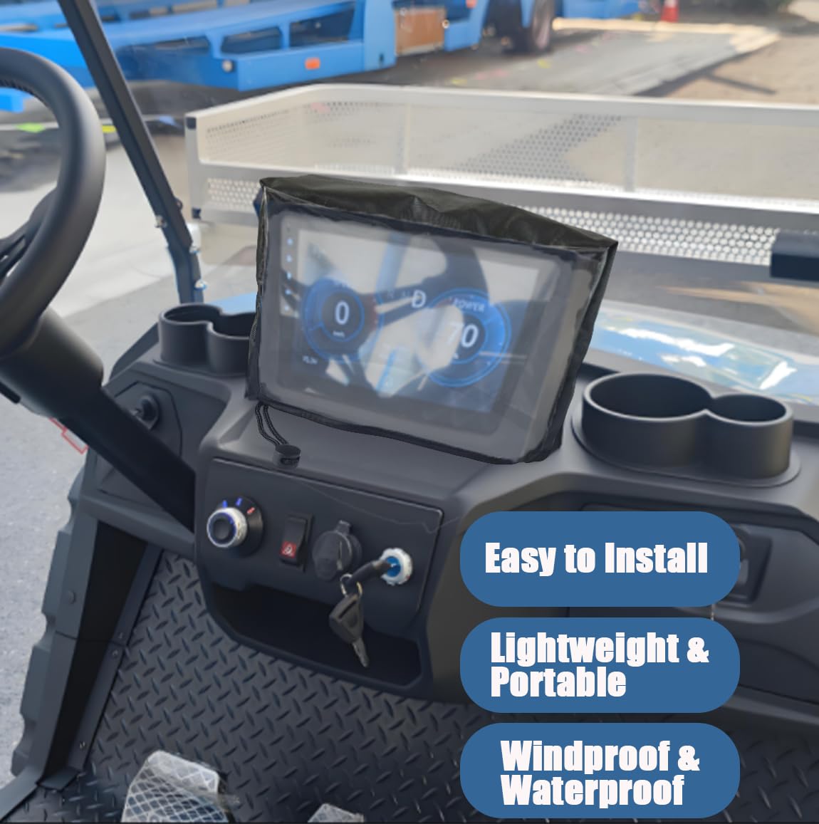 Ajqxh durable touchscreen protector guards the cart display during rides