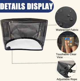Ajqxh easy-slip-on touchscreen cover installed over the golf cart screen