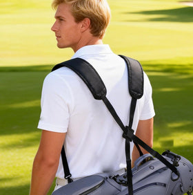 Ajqxh four-clip setup allows quick secure attachment to most golf bags.