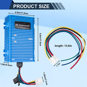 AJulyBee 30A DC-DC converter delivers stable 12V output for accessories.