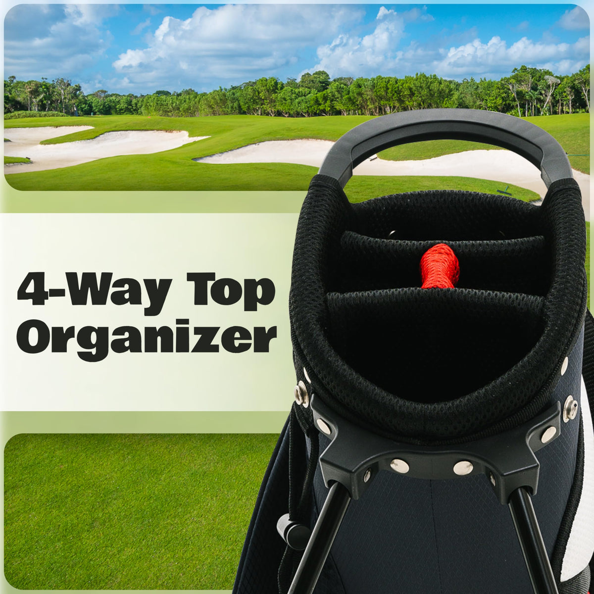 AK System 4-way divider keeps clubs organized and accessible