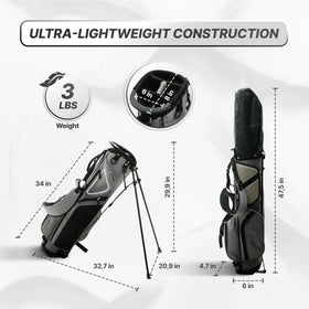 AK System Ultra-Lite Stand Bag features a 4-way divider for organized clubs.