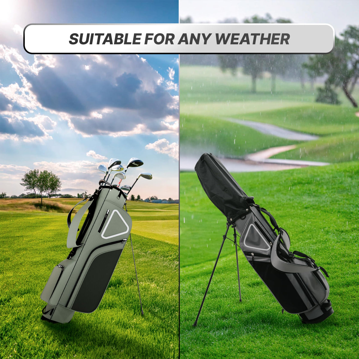 AK System Ultra-Lite Stand Bag anti-slip base keeps it steady on grass and paths.