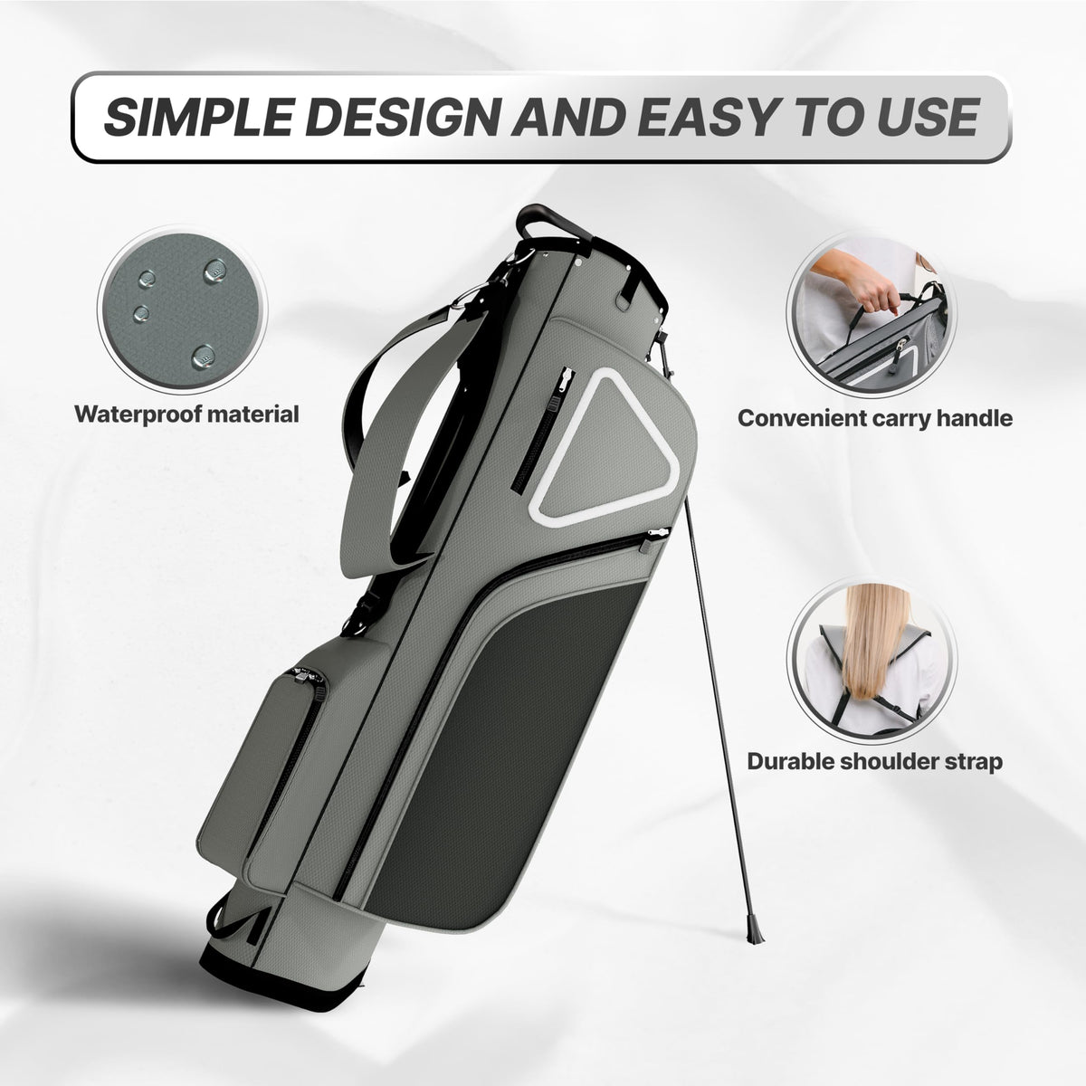 AK System Ultra-Lite Stand Bag built-in stand with two legs provides stable support.