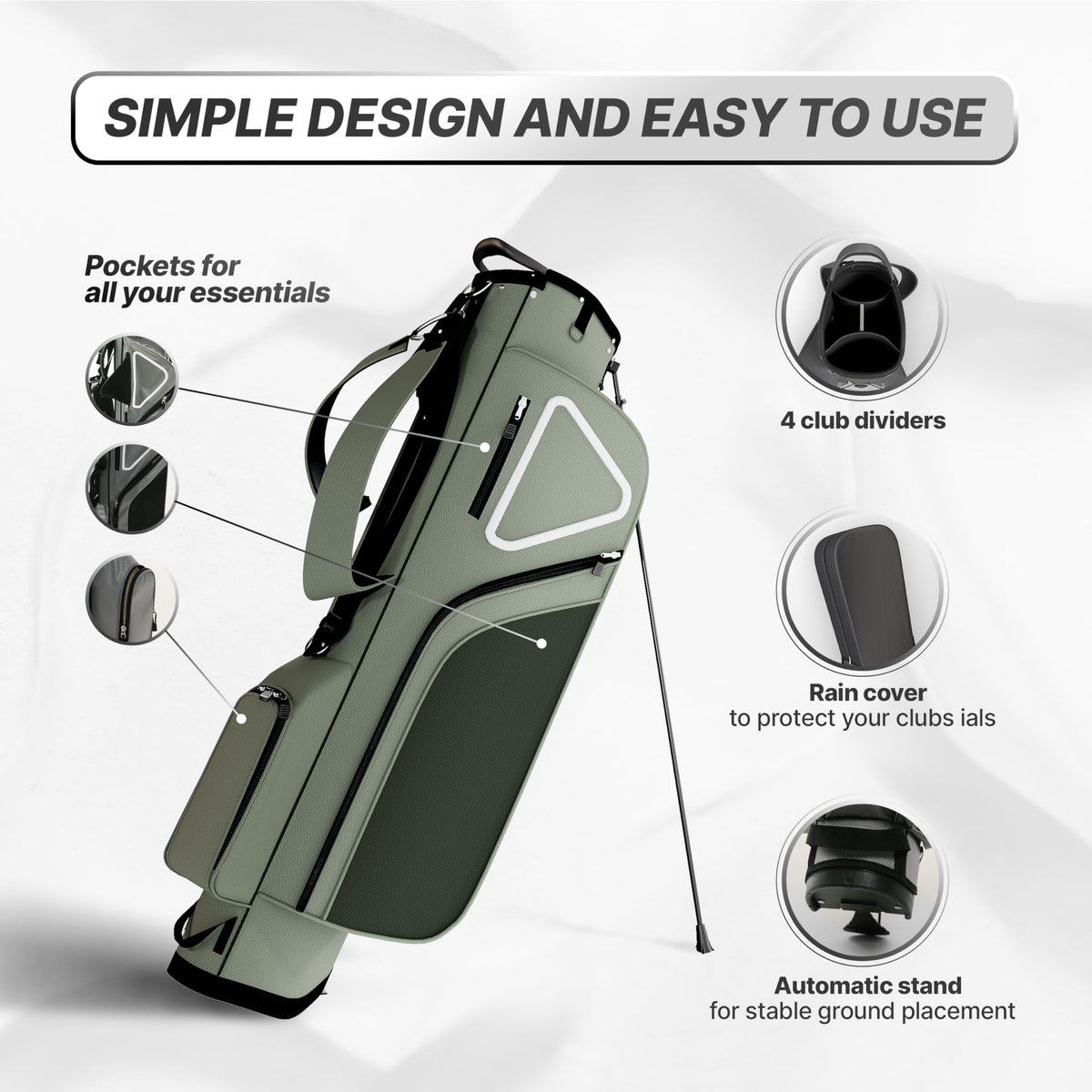 AK System Ultra-Lite Stand Bag in water-repellent fabric protects gear in wet conditions.