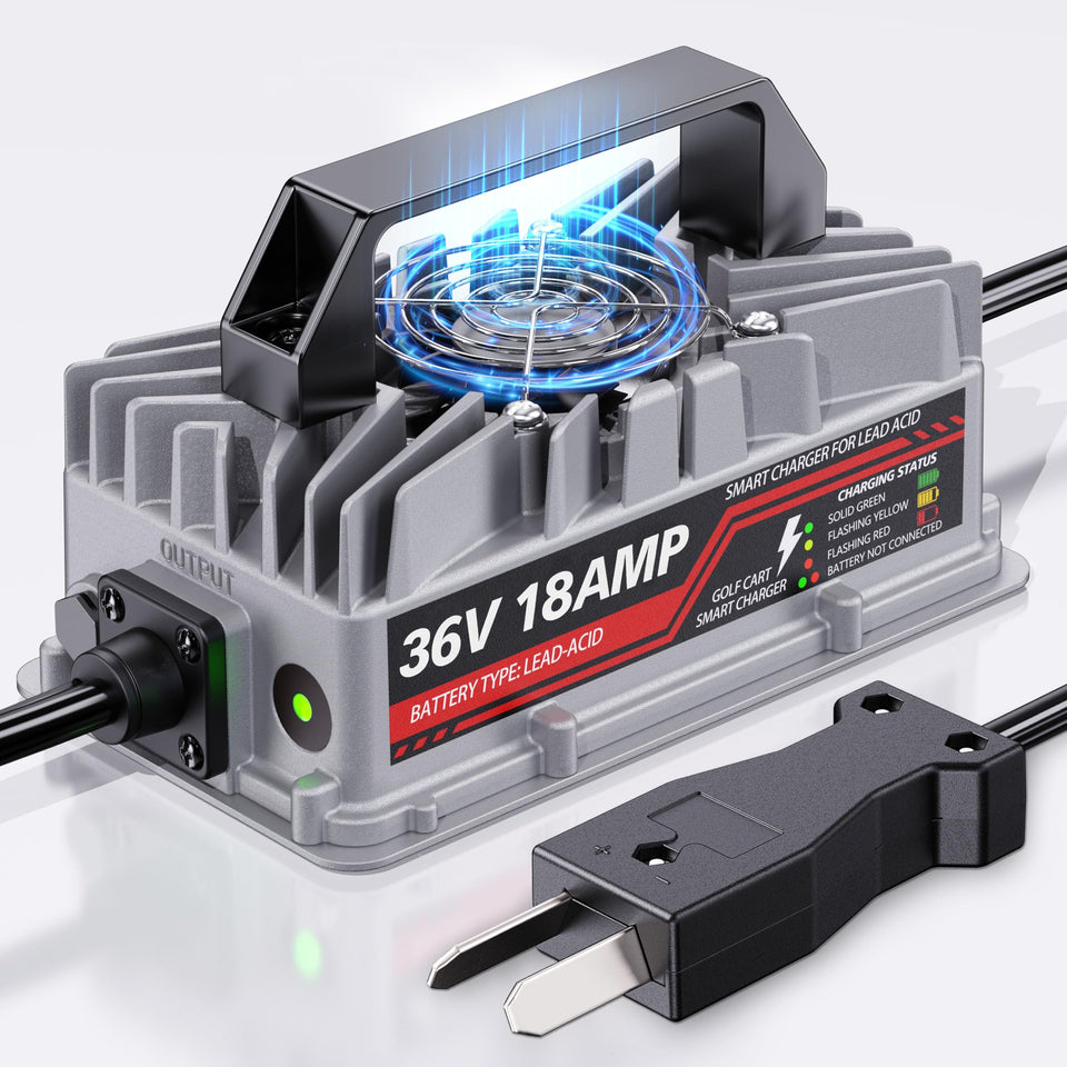 Akizbeir Crowfoot Plug connects EZGO and Yamaha carts securely for reliable charging.