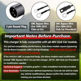 Universal 48V Club Car compatibility with or without OBC.