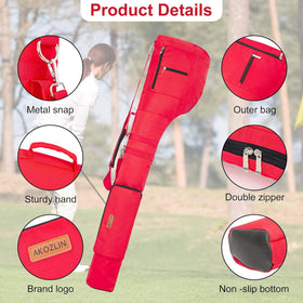 AKOZLIN golf bag holds 8-10 clubs, ideal for quick rounds.