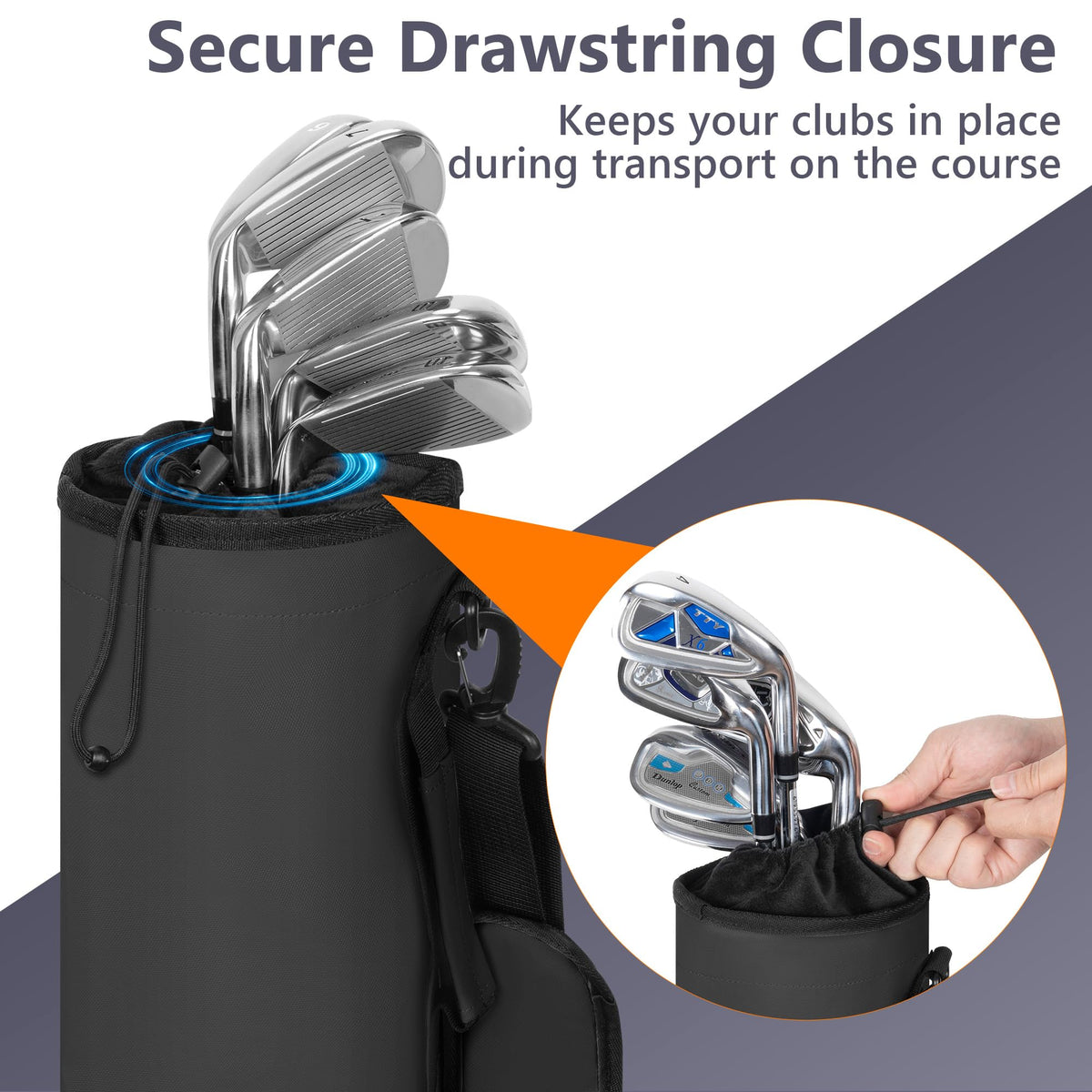 AKOZLIN golf sunday bag folded compact demonstrates easy storage for travel