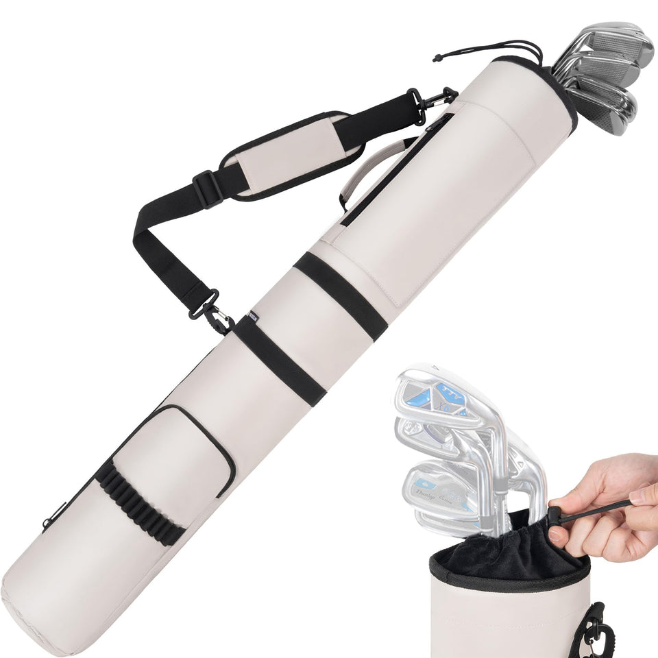 AKOZLIN golf sunday bag folded for compact travel and storage.