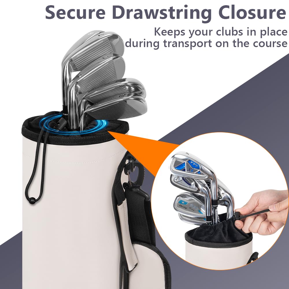 AKOZLIN golf sunday bag with shoulder strap for comfortable carrying.
