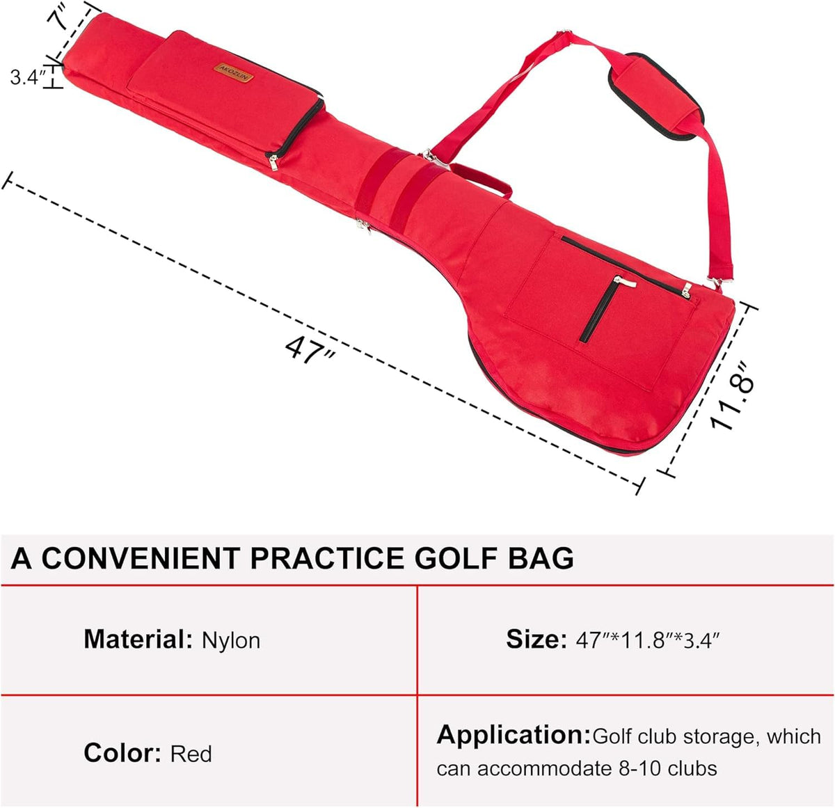 AKOZLIN non-slip base stabilizes the bag on varied turf.