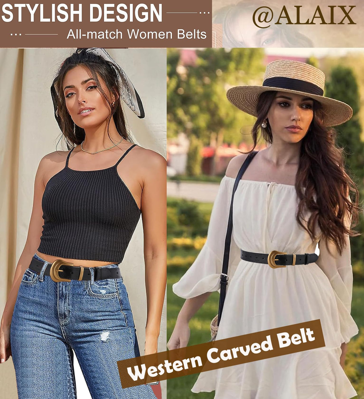 ALAIX adjustable belt with multiple holes ensures secure, customizable fit.