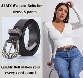 ALAIX belt with silver buckle for polished everyday wear