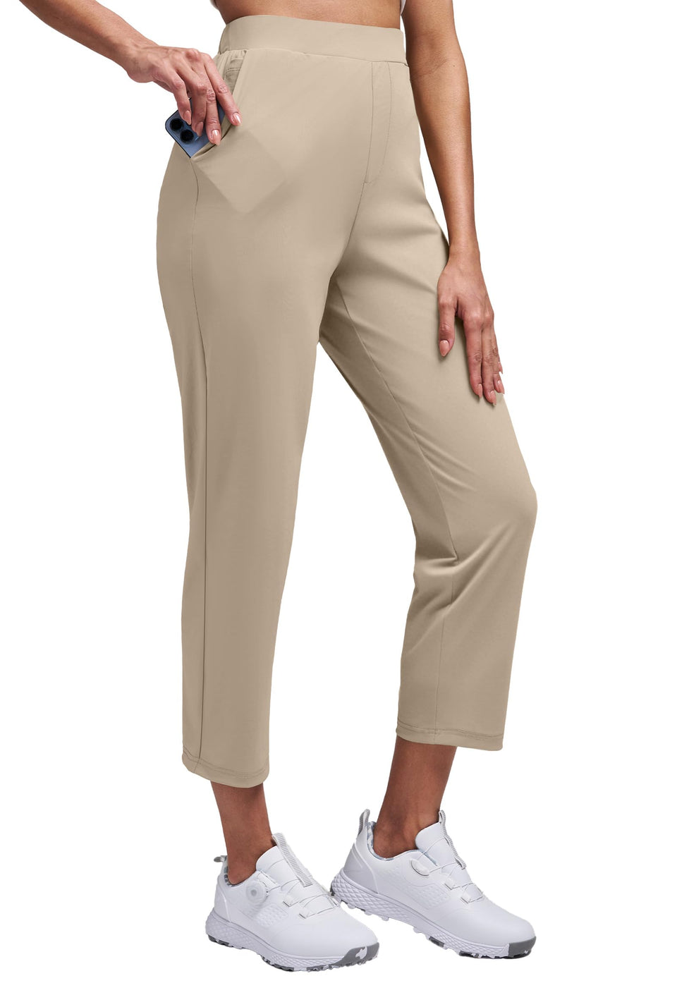 Alaroo women's golf pants 7/8 ankle fit, comfortable and flexible for active wear.