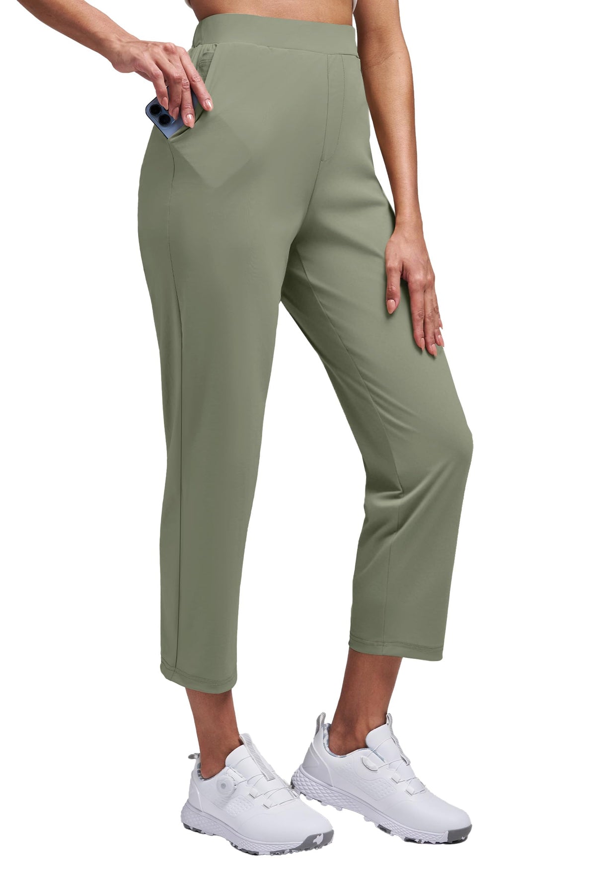 Alaroo women's golf pants fabric texture shows soft stretch and all-day comfort.