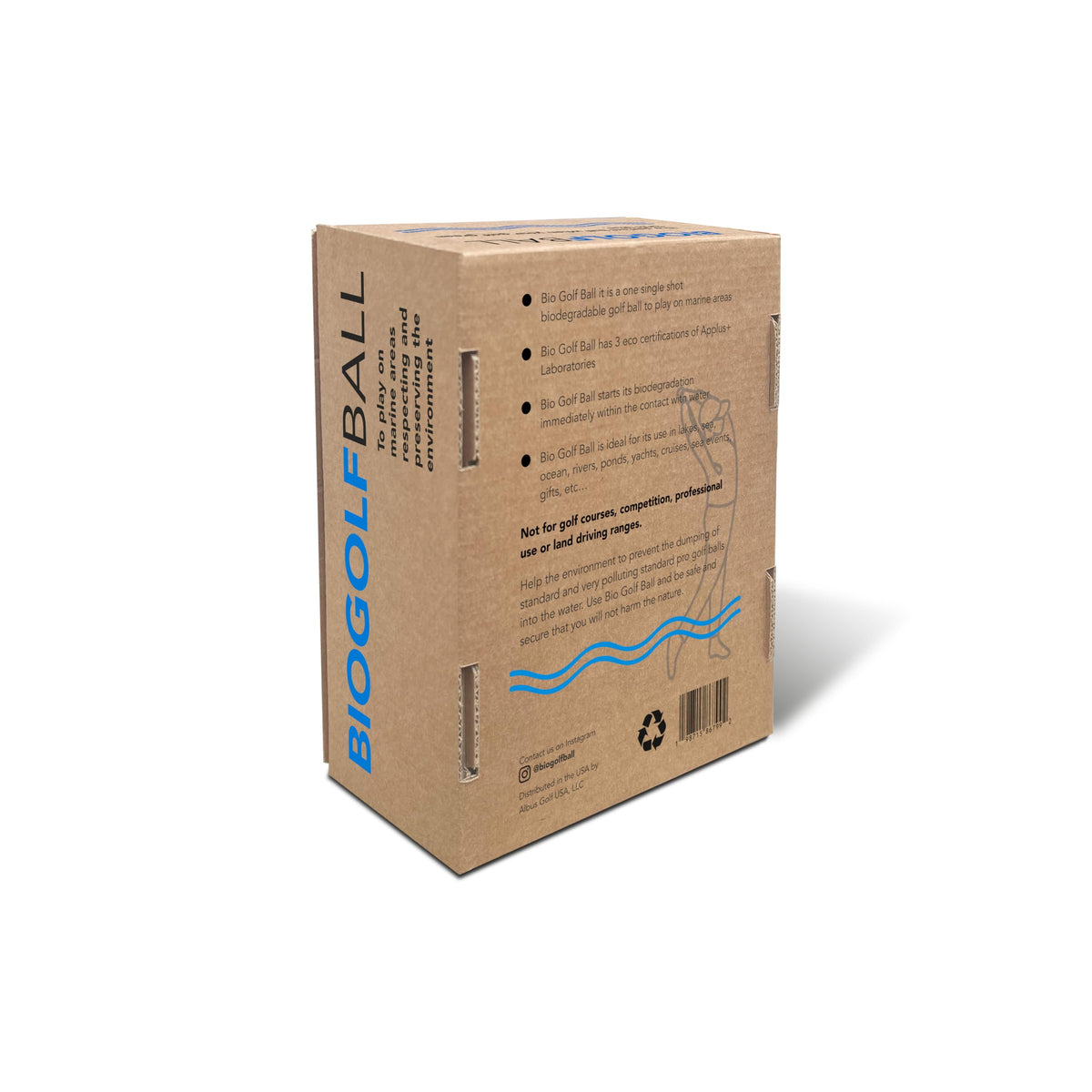 Albus Golf BIOGOLFBALL resting on a lake scene, ideal for water-based rounds