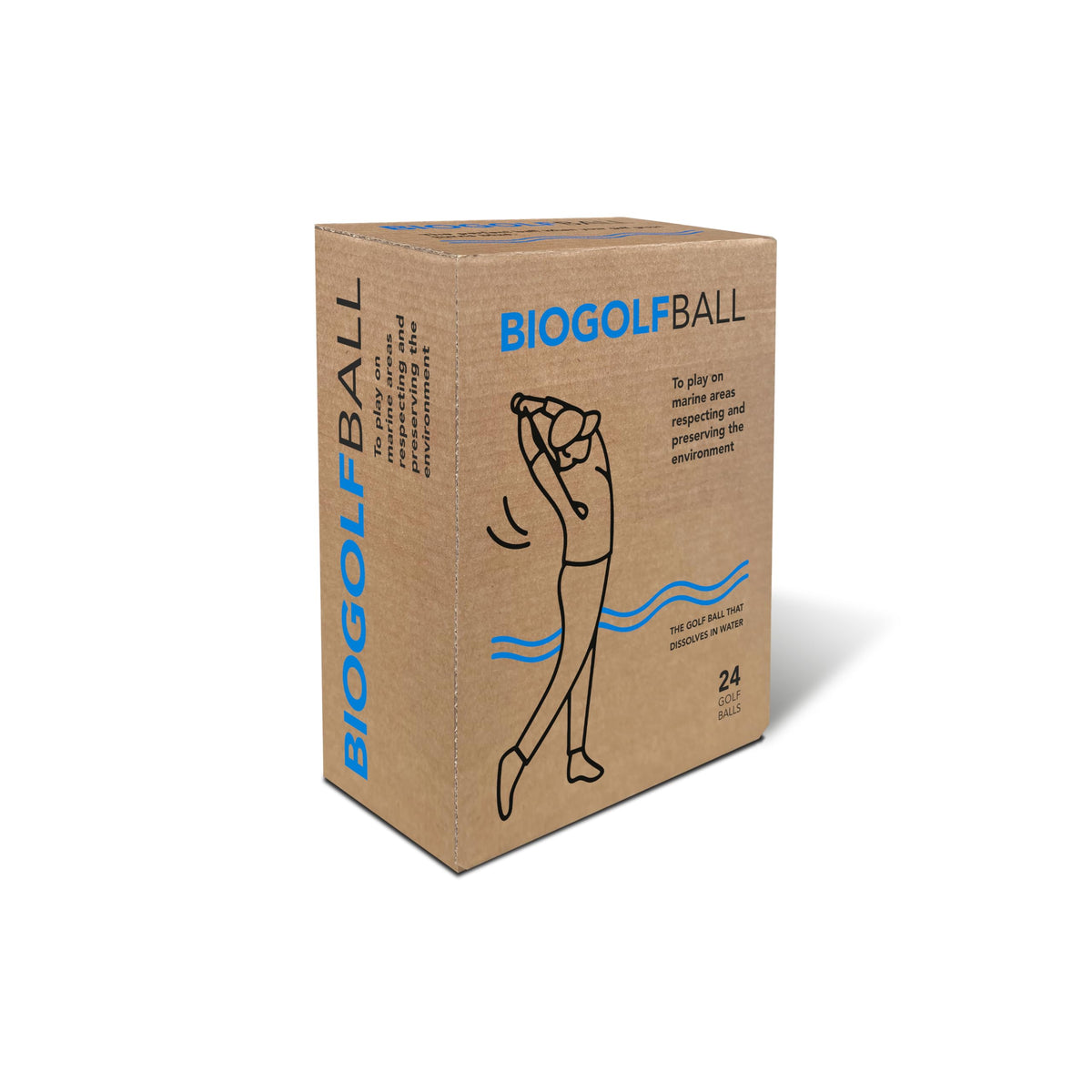 Albus Golf BIOGOLFBALL dissolving in water, illustrating eco-friendly marine play