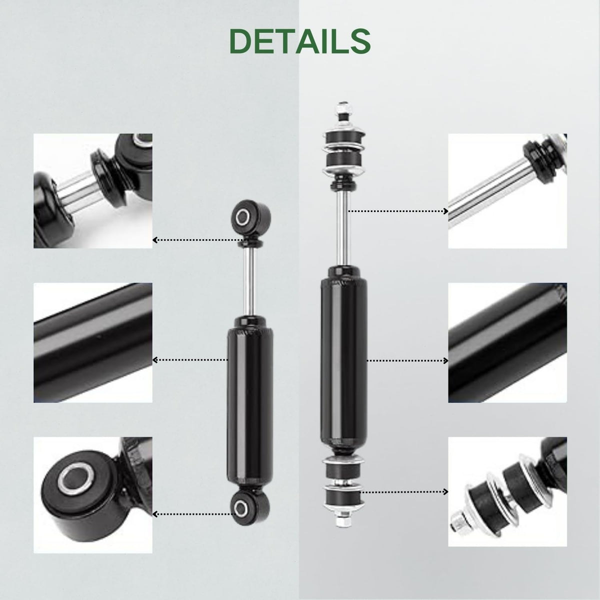 Alfametrix EZGO RXV rear shock close-up shows rugged construction and sealed gas design