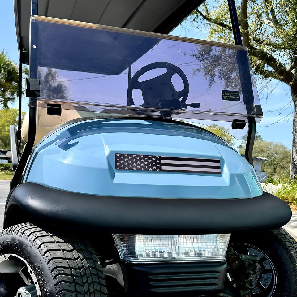 Alicatong American flag front name plate for Club Car Precedent—durable upgrade.