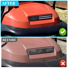Alicatong Club Car Precedent front plate graphics—bold styling update.