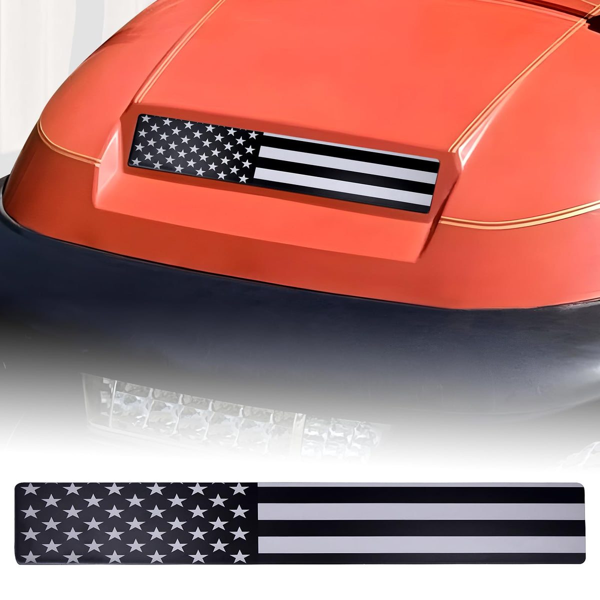 Alicatong front name plate dressed for Club Car Precedent—personalized style boost.