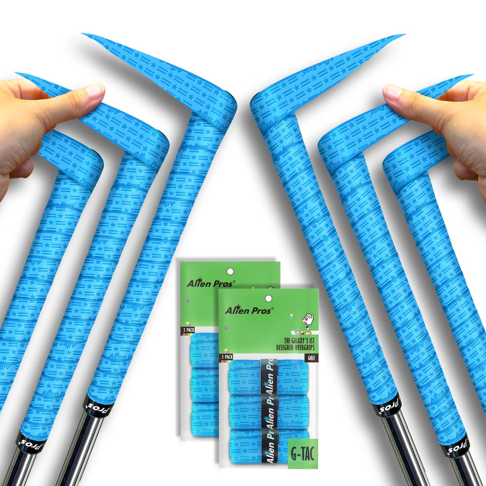 Alien Pros Golf Grip Tape overlay shows quick regrip and secure hold in any weather