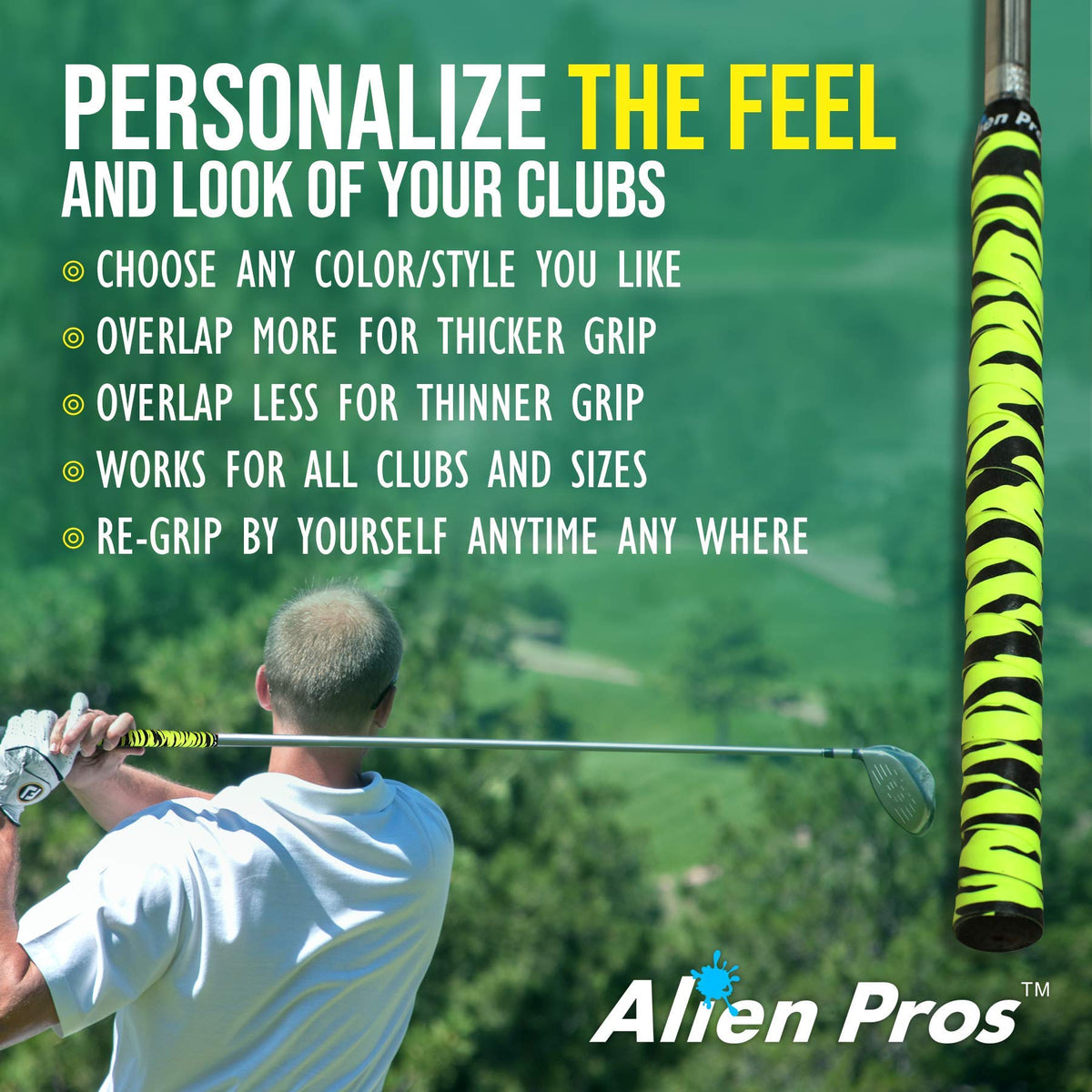 Alien Pros six-pack option shown fits various clubs for convenience