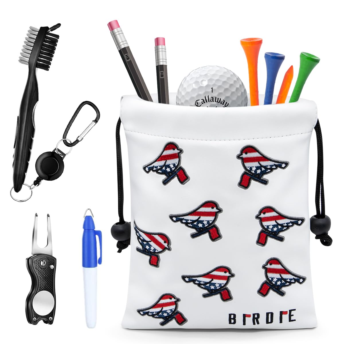 Aliennana compact-golf-accessories neatly organizes balls, tees, and markers.