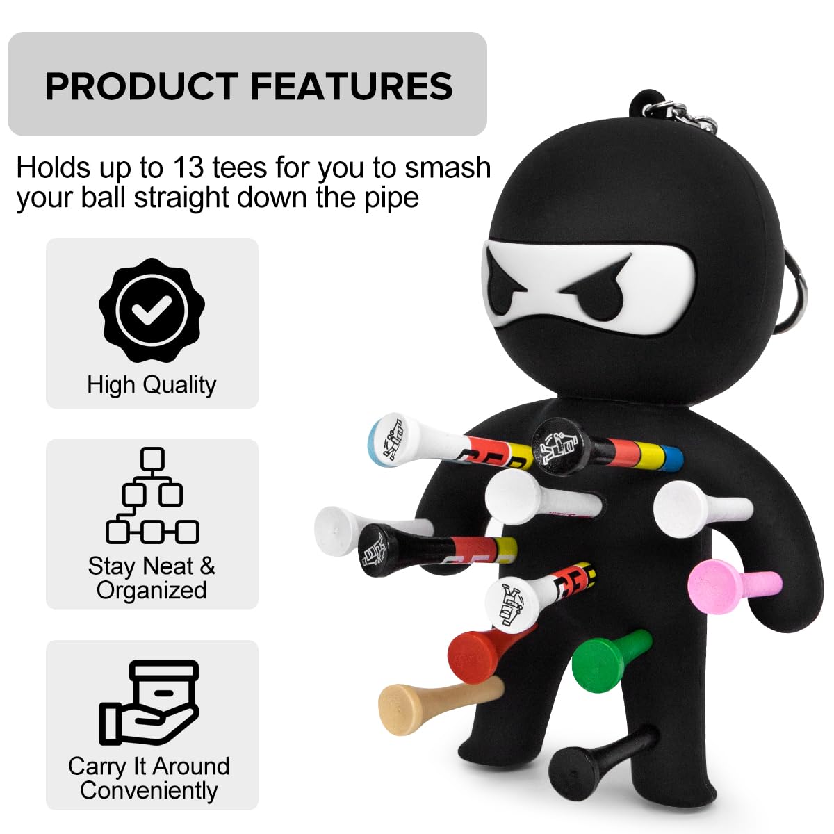 Aliennana compact golf accessory fits neatly on bags or belts.