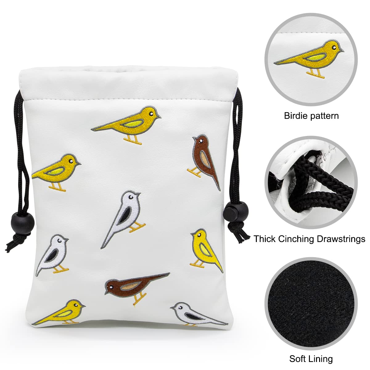 Aliennana embroidered pattern golf pouch adds stylish organization on the green.