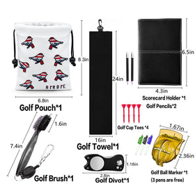 Aliennana golf-bag-attachment shows versatile mounting to belts or bags.