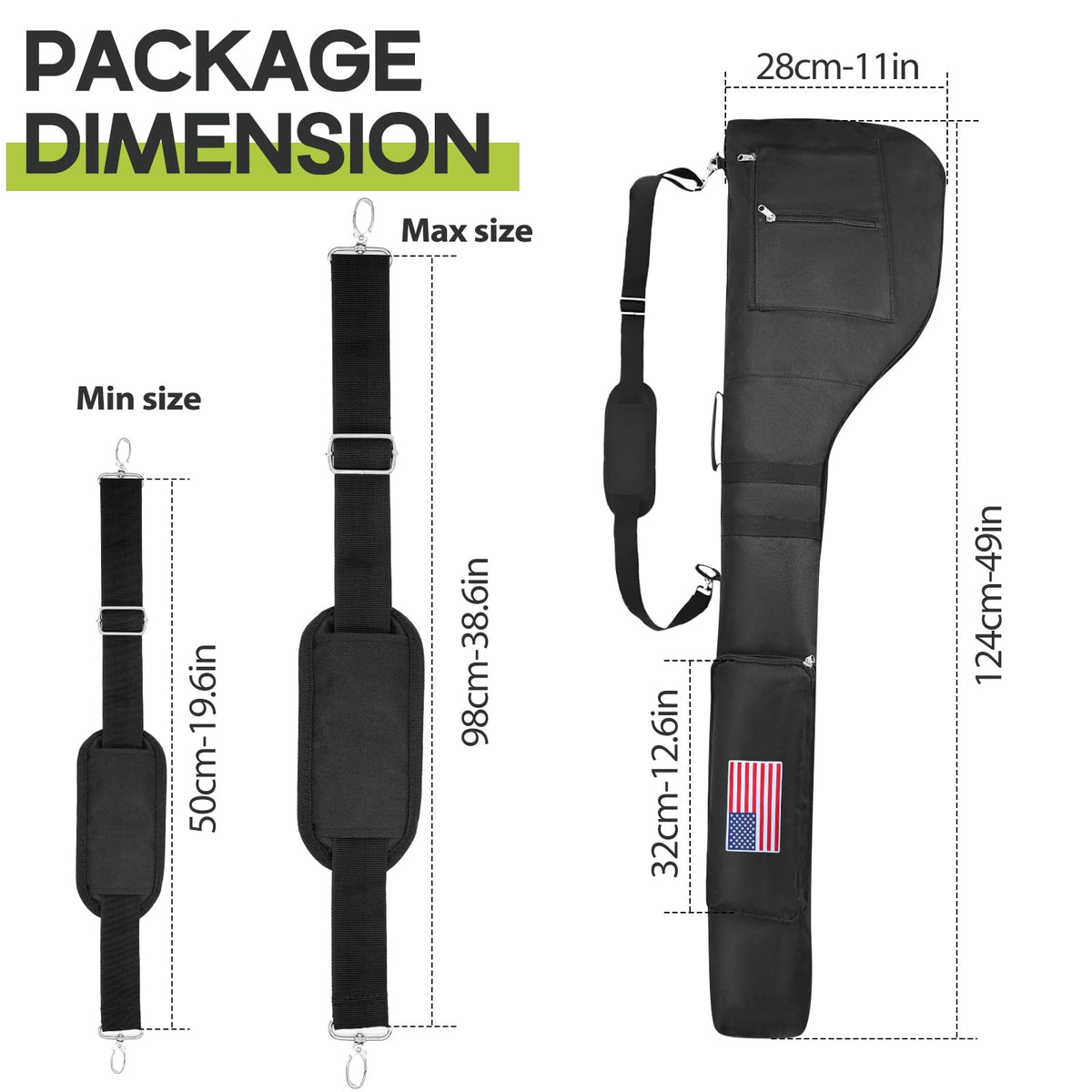 Aliennana golf bag folds compactly for easy travel storage.