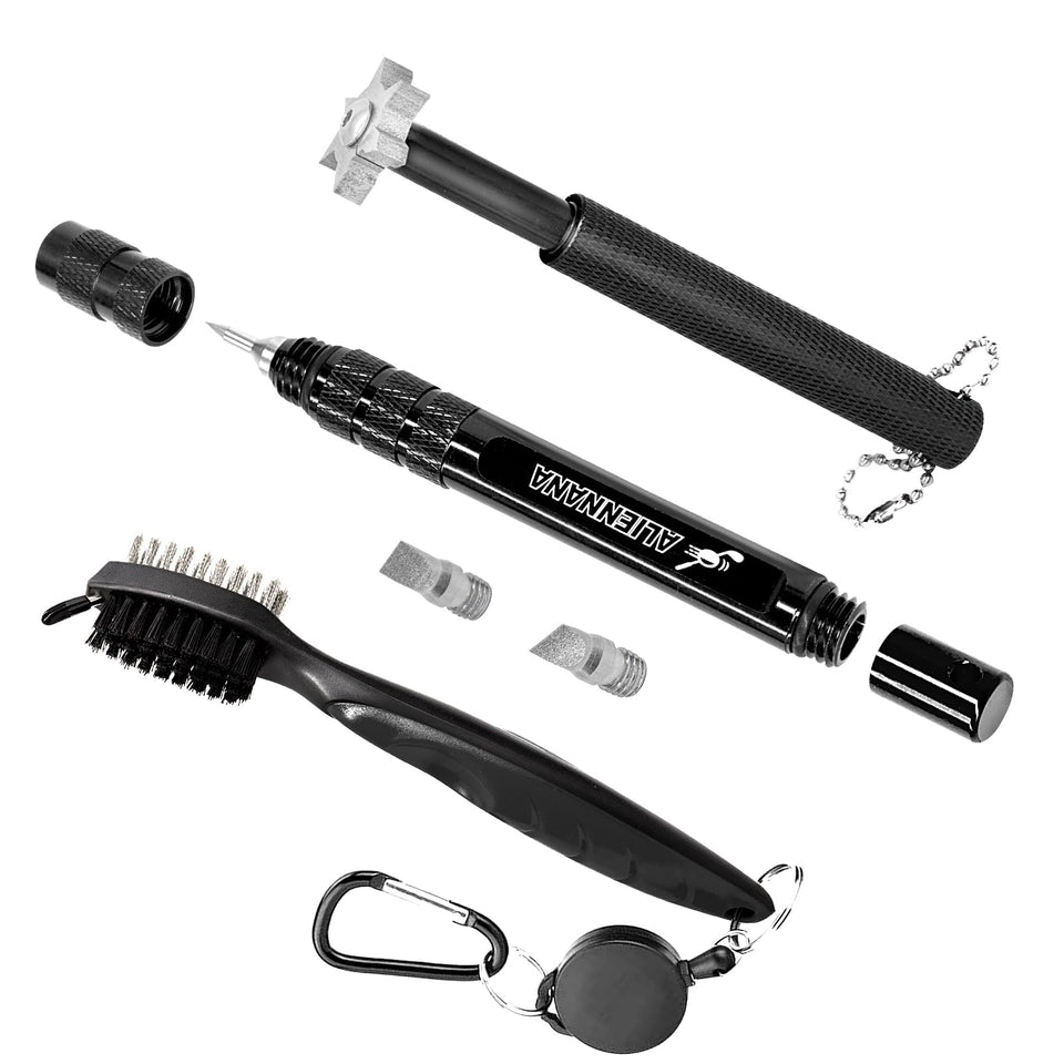 Aliennana six-head groove sharpener kit for quick groove maintenance on the course