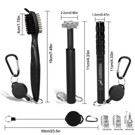 Aliennana retractable golf club brush with long cable for easy cleaning on the go