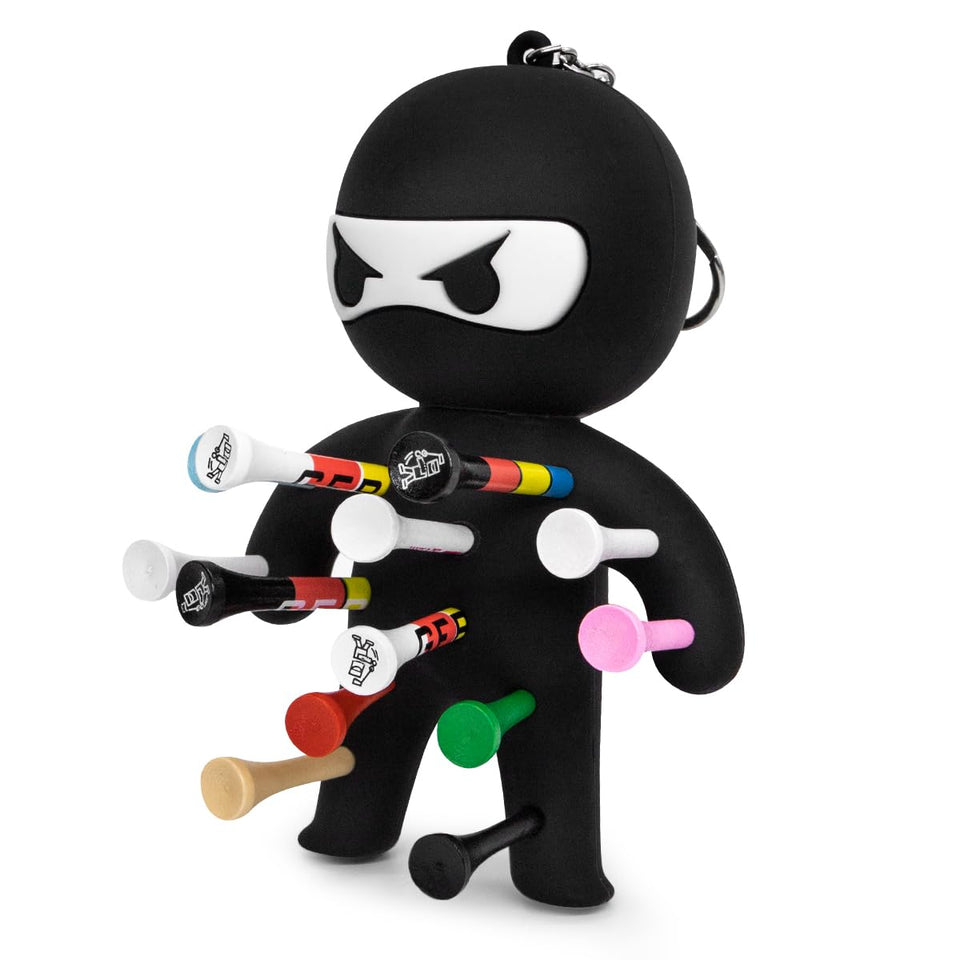 Aliennana golf tee holder with ninja design keeps tees organized and within easy reach on the course.