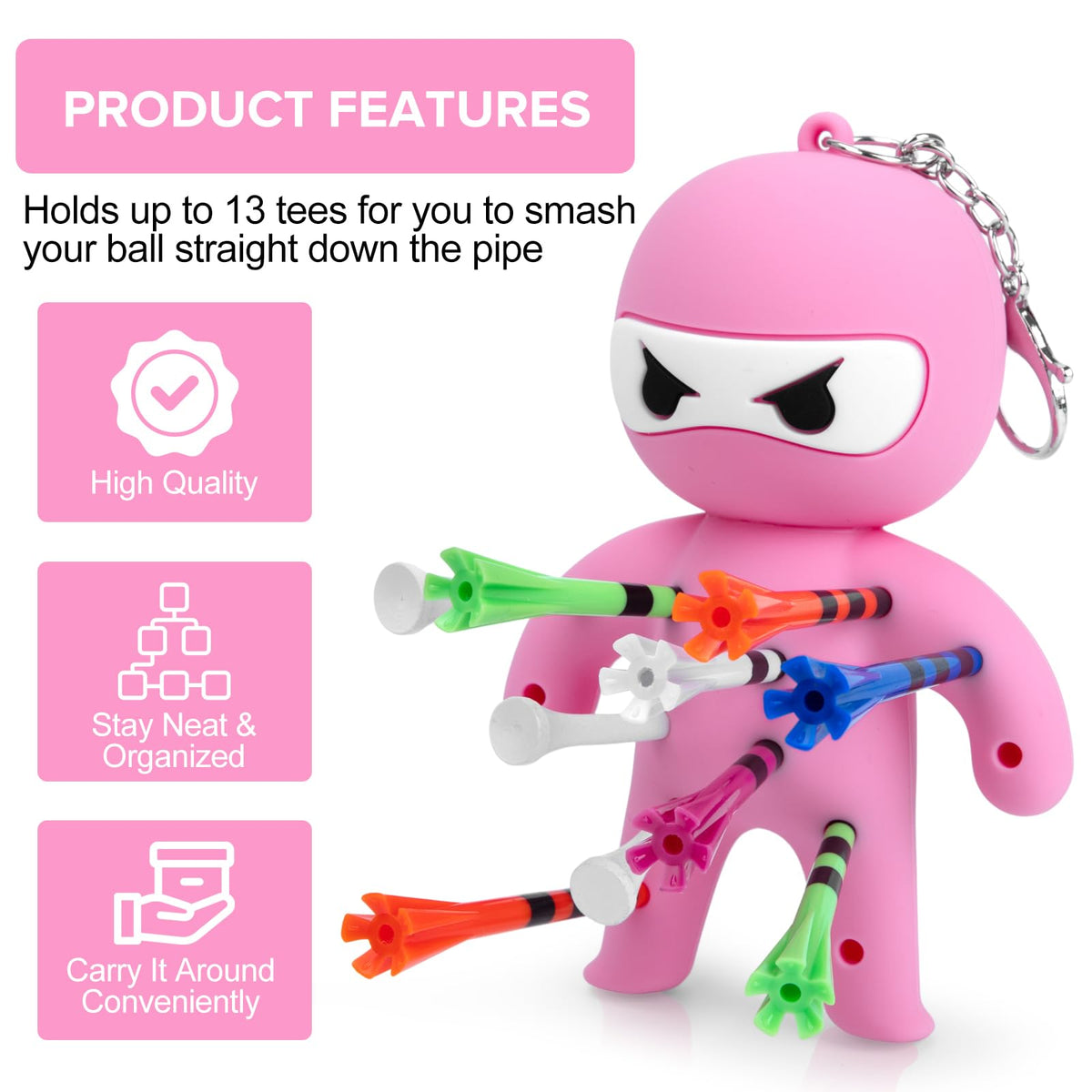 Aliennana golf tees collection features colorful tees for practice sessions.