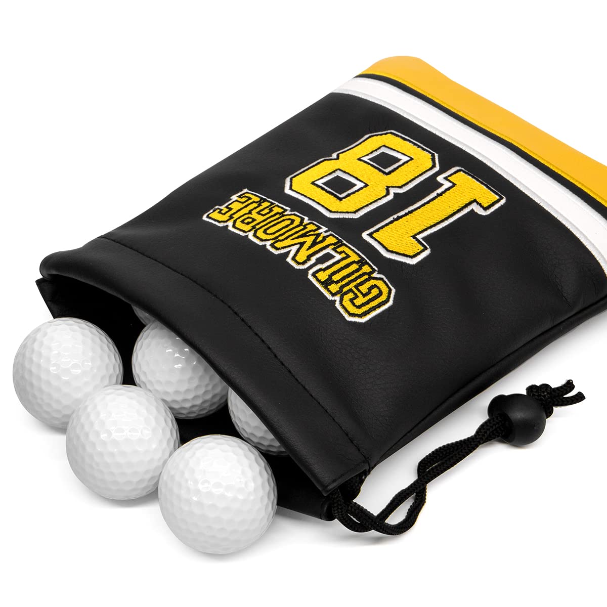 Aliennana Golf Valuables Pouch closeup shows premium leather and durable stitching for long-lasting use.