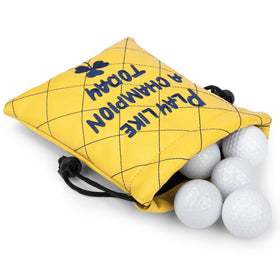 Aliennana Golf Valuables Pouch close-up shows premium PU leather and durable stitching for on-course use.