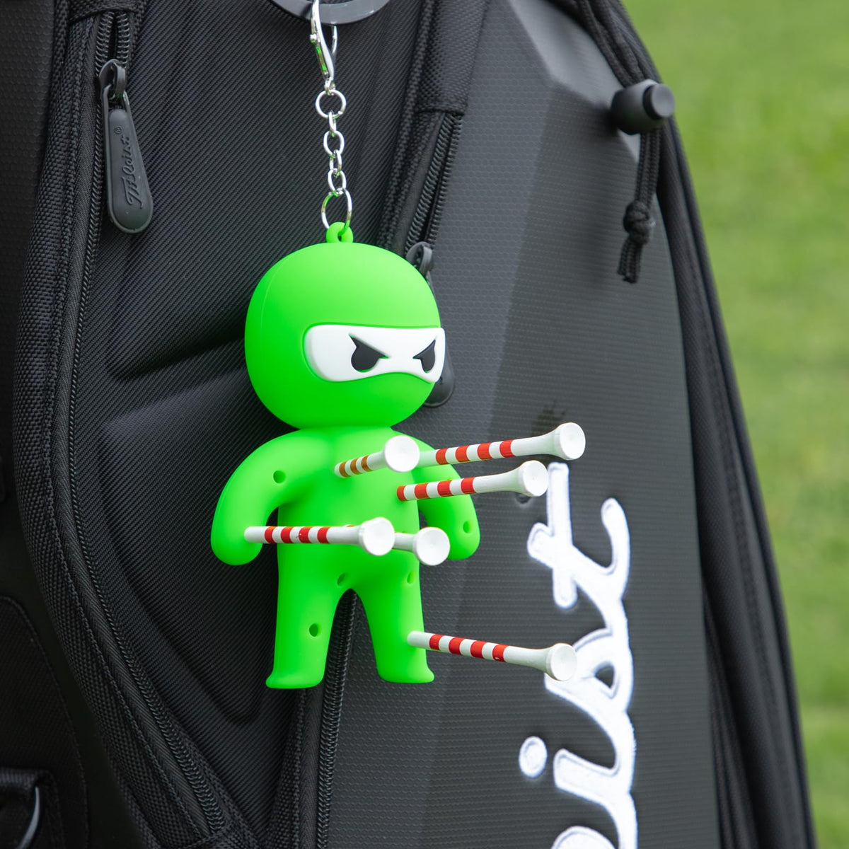Ninja design tee holder adds playful flair to your gear
